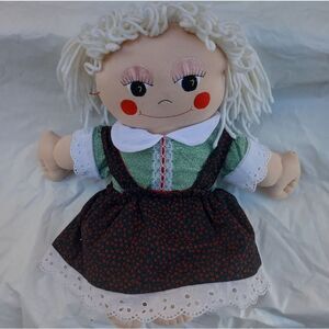 Avon Santa's Family Candy Claus Stuffed Cloth 16" Doll Yarn Hair 1990 Ra…